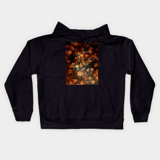 Fall / Autumn Leaves 2: My Favorite Time of the Year on a Dark Background Kids Hoodie